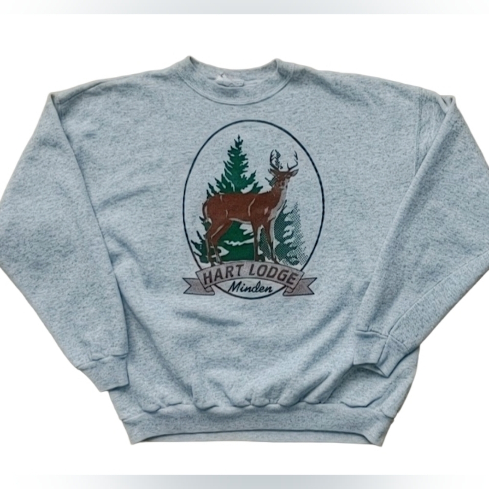 90s Hart Lodge Minden Deer Crew Neck Sweatshirt Size (M) - Picture 6 of 7